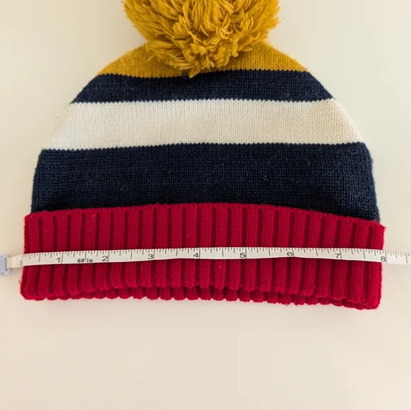 F&F Colorful Striped Kids Beanie with Pom Pom - Picture 5 of 5
